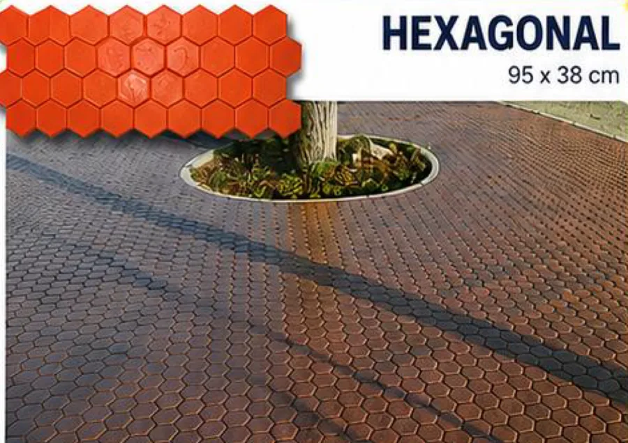 Molde hexagonal para hormigón estampado